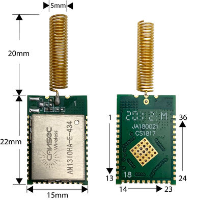 Modul 13dBm 1uA Cc1310 Lora 868mhz drahtloses Ti-Modul Rfs Soc